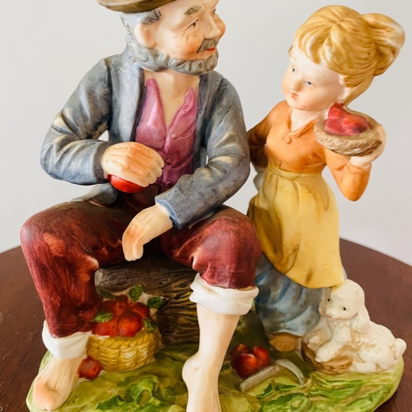 Vintage Japanese porcelain figurine of an old man and a child, Limited Edition - Picture 2 of 8